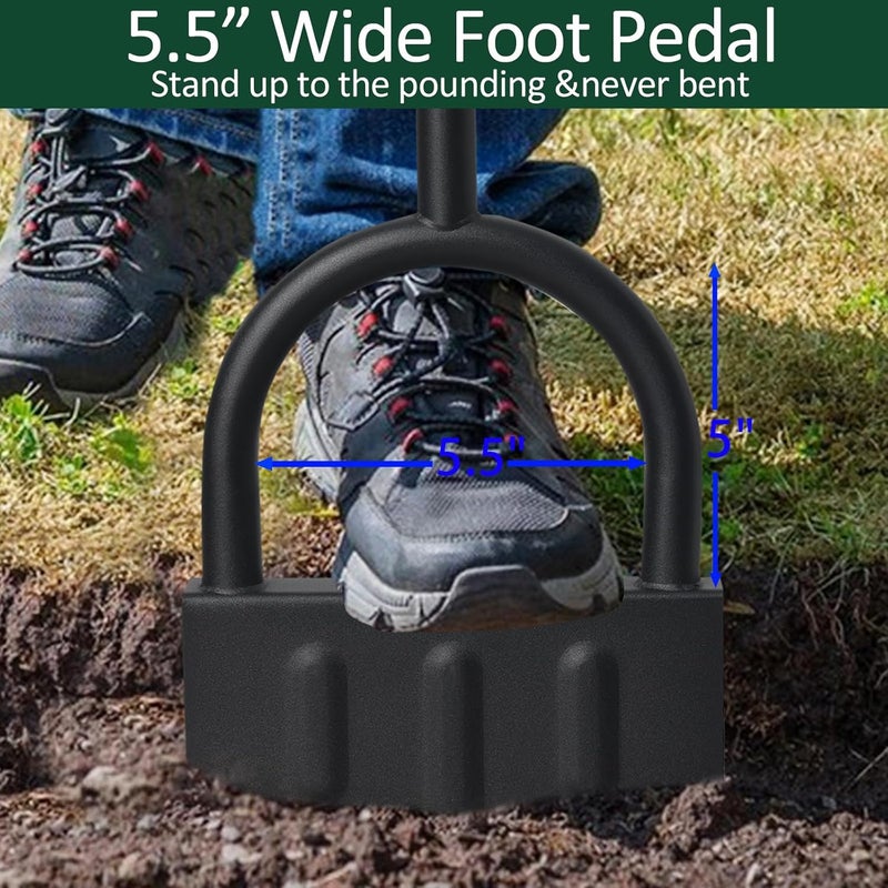 Oliynedy Edger Lawn Tool, Manual Grass Edger Tool Wide Footplate Long Handle 39 inch, Steel Hand Border Half Moon Edger Shovel for Landscaping, Yard, Garden, Sidewalk, Burying Cable - Image 2